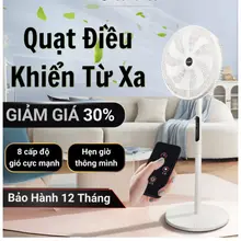 Quạt Cây Đứng Điều Khiển Từ Xa Quạt Điện 7 Cánh 8 Cấp Độ Siêu Mát bản cao lớn