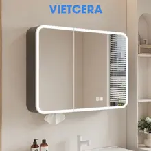 [ Hàng Cao Cấp] Tủ gương phòng tắm đèn led cao cấp gắn tường, chống nước, có sấy gương cảm ứng, để được nhiều đồ