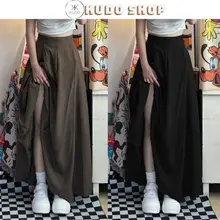Chân váy Midi dài lưng cao màu trơn basic Ulzzang Hàn Quốc Cv Cạp cao công sở dáng xoè rộng kudoshop