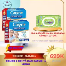 (COMBO 2GÓI )Tã Dán Caryn Siêu Thấm Hút,Size M40/ L40/XL20 Miếng,Chống tràn,mềm mại,dùng ngày và đêm