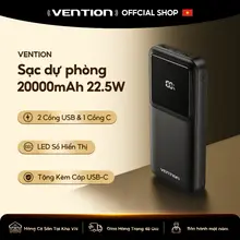 [VHL] Vention Sạc Dự Phòng 10000mAh 22.5W - Sạc nhanh PD 3.0, màn hình TFT