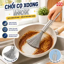 Chổi Cọ Xoong Nồi Inox 304 Thế Hệ Mới, Bàn Chải Cọ Bát Đĩa, Rửa Chén Bát Vệ Sinh Bếp Cán Dài Tiện Lợi HPS