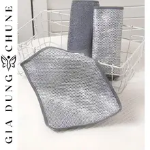 Set 10 Khăn Lưới Rửa Bát Kim Loại - Khăn Lưới Dùng Lau Bát Chén Dĩa, Cọ Rửa Xoong Nồi, Chống Bám Dầu