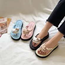 Dép Tông Nữ, Dép Nữ Kẹp Ngón Đế Cao 4cm Hello Kitty, Kiểu Dáng Mới Cực Xinh.