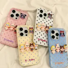 Tương thích với iPhone 17 16 15 14 13 12 11 Pro Max X XS XR XS Max 7 8 Plus Ốp điện thoại 3D DIY Ốp lưng mềm Four Crybaby dễ thương