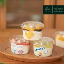 10 Hộp Nhựa Tròn XY583 150ml nắp trong đựng bánh lạnh panna cotta, mousse, tiramisu, flan, rau câu