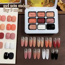 JILLRADIA - Bộ sơn móng tay gel gradient đen trắng mới gồm 9 màu, hoàn hảo cho kiểu móng tay Pháp.