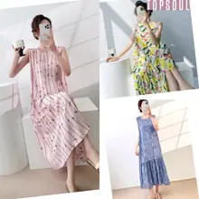 Váy sát nách mặc nhà lanh tole mềm mát phối rèm trước ngực from xuông SNRN8