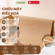 Chiếu Mây Tự Nhiên Cho Bé HOMIES Bedding & Décor Chất Liệu Mây Điều Hòa Mặt Sau Lót Lụa Cao Cấp