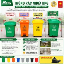 Thùng đựng rác nhựa, sọt rác 18L , 30L , 40L và 60L cho gia đình đạp chân , 4 bánh xe và nắp đậy kín