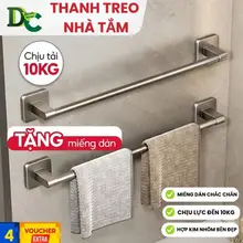 Thanh Treo Khăn Nhà Tắm Dán Tường, Giá Treo Dép Hợp Kim Nhôm Cao Cấp Kèm Miếng Dán
