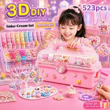 ✨Hàng có sẵn✨523 Chiếc Guka DIY Bộ Đồ Chơi Handmade Chất Liệu Bộ Dán Kem Keo Hộp Ngẫu Nhiên Móc Khóa Bộ Đồ Chơi Bé Gái Đồ Chơi Guka Dán Handmade