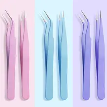 ☄️starryshop☄️Nhíp làm móng bằng thép không gỉ nhiều màu lựa chọn làm đẹp DIY,Nhíp Nhọn Thẳng Và Cong Cho Srapbooking Miếng Dán Nối Mi-Miếng Dán Móng Tay Miếng Dán Đá Quý Kim Cương Giả