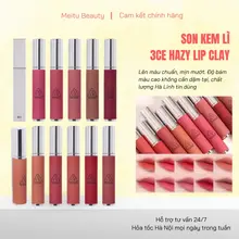Son 3ce Hazy Lip Clay mềm mịn lâu trôi, 3CE son kem lì thiết kế sang trọng, Meitu Beauty