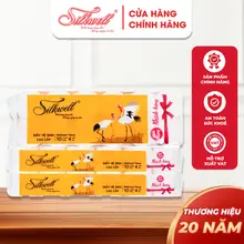 Giấy vệ sinh Silkwell Sếu không lõi 12 cuộn 4 lớp mềm mịn không tẩy trắng hàng chính hãng cao cấp