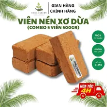 Combo 5 Viên Nén Xơ Dừa 500g, Đất Trồng Cây Đã Qua Xử Lý, Đất Sạch Hữu Cơ, Nở gấp 5 lần- Chillgarden