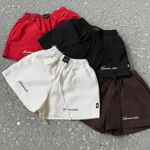 [MUA 2 TẶNG 1] Quần Short Nam Nữ Vải Gió Nhăn Siêu Dày Dặn, Quần Đùi Thêu Phong Cách Đường Phố - FQS102