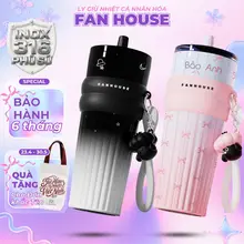 Ly giữ nhiệt khắc tên Candy Ceramic Fan House bình nước giữ nhiệt 12h inox 316 phủ sứ 710ml tặng charm