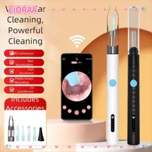 LIORA‌Một Que Tai, Đèn LED Sạc USB Máy Làm Sạch Tai, Di Động Với Camera Kết Nối WIFI Trực Quan Bộ Tẩy Sáp Tai Dụng Cụ Làm Sạch Tai