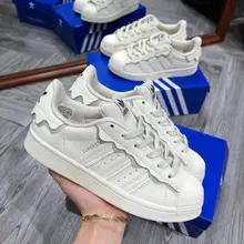 Giày thể thao nữ adidas mũi sò trắng kem,giày sneaker nữ hót trend ful box-giay365