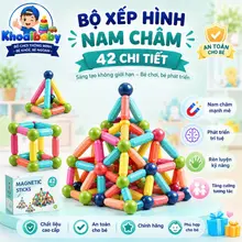 Bộ Xếp Hình Nam Châm 42 Chi Tiết Cho Bé - Đồ Chơi Lắp Ghép Từ Tính Thông Minh Phát Triển Tư Duy STEM