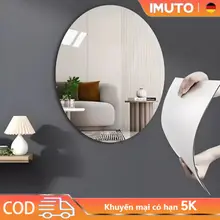 【Bồi thường 100% khi bị vỡ】IMUTO Gương acrylic hình bầu dục treo tườngcó khả năng chống vỡ