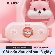 Đai massage bụng chườm nóng ICON - Máy massage nữ giảm đau bụng kinh, sạc dây - Quà tặng bạn gái