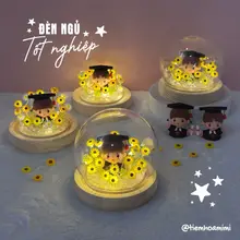 Đèn Ngủ Hoa Hướng Dương Cử Nhân - Quà Tặng Tốt Nghiệp Siêu Cute, Đèn ngủ trang trí nhà cừa, Qùa tặng bạn bè