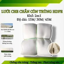 Lưới chắn côn trùng Khổ 2m1 Trắng 28 Mesh - Lưới chống muỗi chuồng trại, che rau, bảo vệ cây trồng, nhà vườn