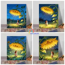 KLX--60*80cm/40*50cm Nàng tiên hoa Bao gồm khung Kích thước lớn tranh tô màu theo số tranh số hóa