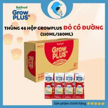 Thùng 48 Hộp Sữa Nutifood Grow PLUS+ Suy Dinh Dưỡng ĐỎ CÓ ĐƯỜNG Tăng Cân Hỗ Trợ Tiêu Hóa 110ml 180ml  MECAHEO