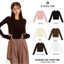 Áo thun nữ tay dài cổ tròn form ôm body, áo nữ dài tay croptop dáng ôm trơn tay xỏ ngón chất thun tăm mát - GXN
