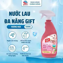 Nước Lau Đa Năng Làm Sạch Bề Mặt GIFT, đuổi côn trùng, thành phần thiên nhiên, Hương Chanh Sả Và Hương Hoa (500ml) | ECV