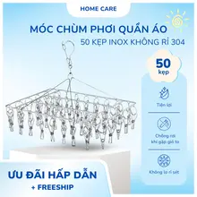 Móc Chùm Inox 304 Cao Cấp Bền Đẹp Chống Gió, Mắc Phơi Quần Áo Trẻ Em Tất Vớ G2