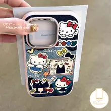 Dành Cho Redmi 13C 10C 9T 12C 9A 13 A3 10A 9C 12 9 Note 9 13 11 10s 12 10 11s Pro Max Poco C61 X3 Nfc X6 X3 Pro M6 Pro Mạ Sang Trọng Hoạt Hình Phong Cách Cao Bồi Mèo Kitty Dễ Thương Ốp lưng