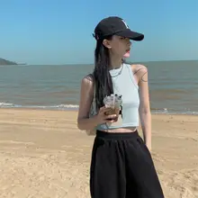 Áo Croptop Lửng Sát Nách Kiểu Dáng Áo Ba Lỗ Chất Thun Borip Thoáng Mát Màu Trơn Cho Nữ - Shark Brand