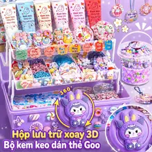 【Hàng có sẵn】Bộ kem keo dán thẻ Goo DIY đồ chơi trẻ em gói vật liệu dán kèm hộp lưu trữ đồ chơi cho bé gái sáng tạo