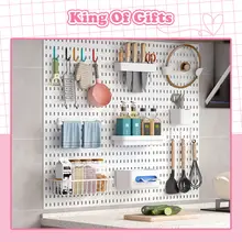 Bảng Pegboard treo đồ gắn tường kệ decor để đồ bàn học setup bàn làm việc,bảng lỗ trang trí dercor tường, DIY desk decor