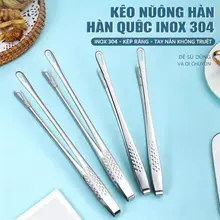 Kẹp gắp thức ăn inox 304 mẫu mới cán dài 24/28cm Gắp Đồ Sống Ăn Lẩu INOX- Kẹp Đa Năng Nướng