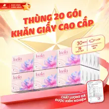 Thùng 20 gói giấy ăn LUALA cao cấp 4 lớp khăn giấy ăn rút mềm mại siêu dai không chất tẩy trắng