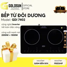 Bếp Từ Đôi Dương Goldsun GDI7402 Công Nghệ Inverter, An Toàn, Tiết Kiệm Điện, Chính Hãng