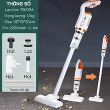 Máy hút bụi cầm tay không dây wireless vacuum cleaner, lực hút 8500PA hút giường nệm