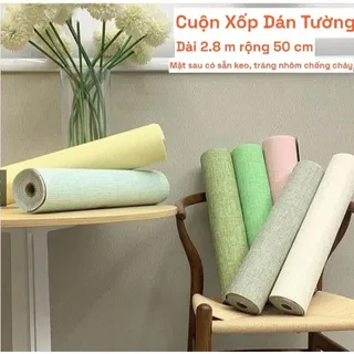 Cuộn Xốp Dán Tường Tráng Nhôm cao cấp có keo sẵn, chống ẩm mốc