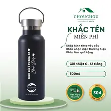[Miễn Phí Khắc Tên] Bình giữ nhiệt ChouChou có QUAI XÁCH 500ml, Ly giữ nhiệt inox 304 cao cấp