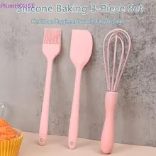 Plumhouse 3 Cái / bộ Bộ Nướng Bánh Silicon Kem Thìa Cạp Nhà Bếp Hộ Gia Đình Đánh Trứng Thịt Nướng Dầu Bàn Chải Tiện Ích Đồ Dùng Nhà Bếp VN