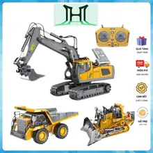Máy xúc điều khiển từ xa 11 kênh, xe cuốc, xe múc gầu sắt hợp kim, xe, Xe ô tô, xe ben - đồ chơi xe công trình