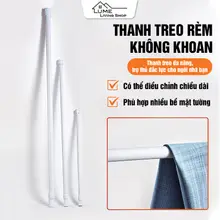 Thanh treo rèm đa năng không khoan tường, có thể điều chỉnh kích thước. Tiện dụng để treo quần áo, đồ dùng nhà bếp