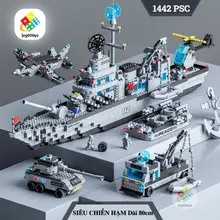 Mô Hình Lắp Ráp Tàu Chiến Dài 80cm - 1442+ mảnh ghép  - Bộ Đồ Chơi Lắp Ráp Thông Minh Cho Bé Trai