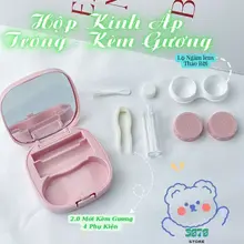 Hộp Đựng Kính Áp Tròng Trong Suốt Có Nhíp, Que Hút, Lọ Ngâm Lens
