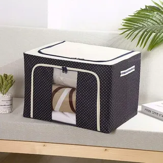 Hộp Vải Đựng Đồ Khung Thép Chịu Lực, Thùng Đựng Quần Áo Gọn Nhẹ Dễ Gấp Khóa Kéo Bền